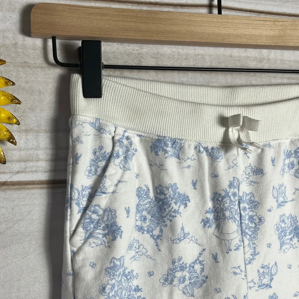 Disney‎ x Janie and Jack Alice in Wonderland Blue White Jogger Pants Girls 10
